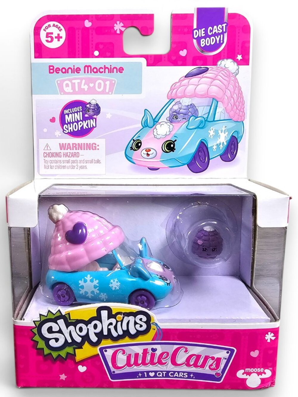 Moose Toys Shopkins Cutie Cars Beanie Machine QT4-01 Vehicle & Mini Shopkin NEW